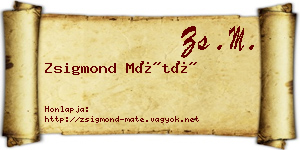 Zsigmond Máté névjegykártya