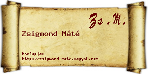 Zsigmond Máté névjegykártya