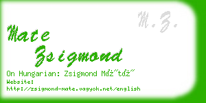 mate zsigmond business card